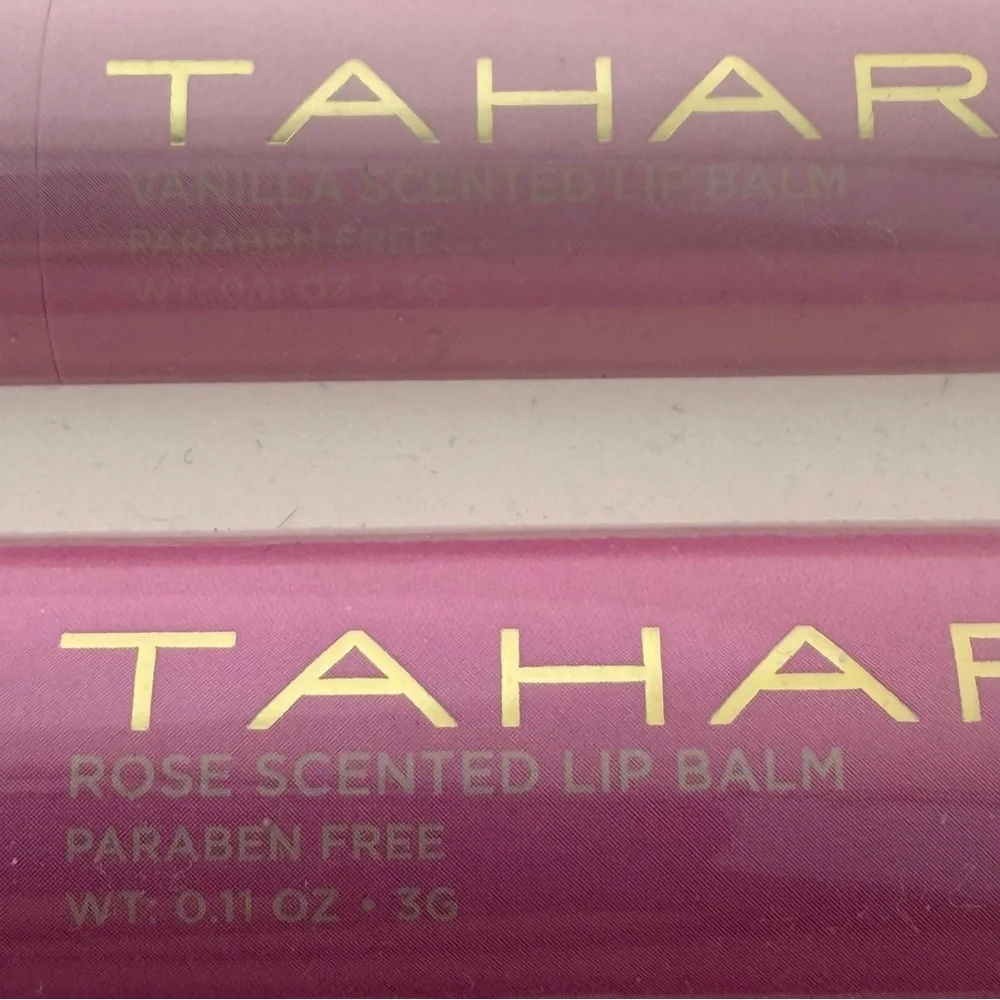 TAHARI Moisturizing Scented Lip Balm Set of 4 - Vanilla Rose Berry Coconut